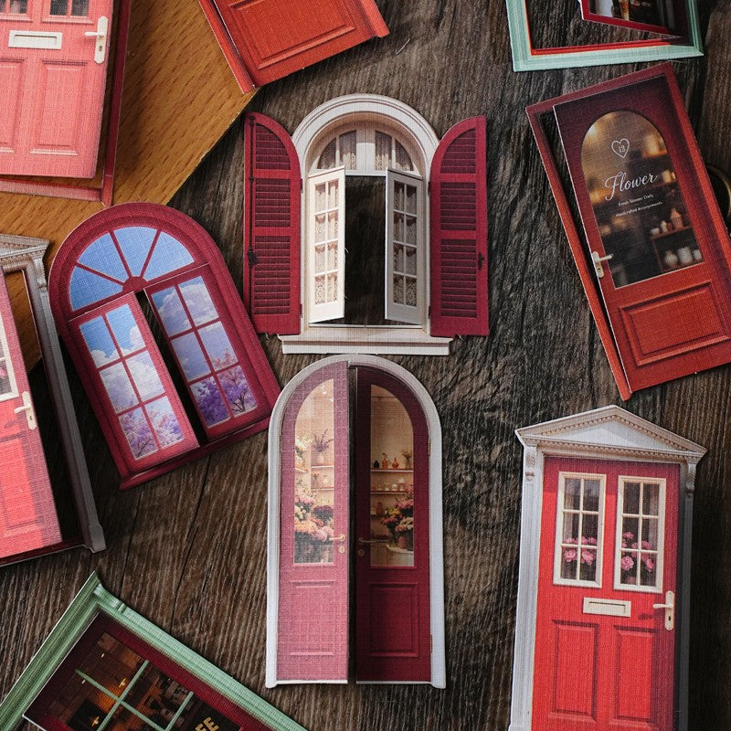 Door and Window Dream Series Retro Door and Window Sticker Pack featuring dream, retro, and wind designs for journaling, scrapbooking and collage