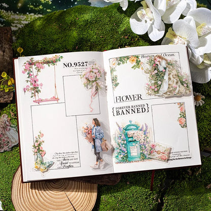 Green Garden White-Ink PET Sticker Pack