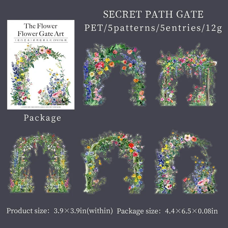Floral Gate PET Window Sticker Pack