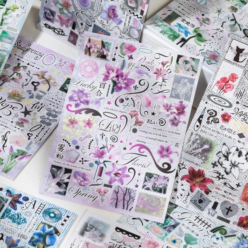 Flowers Hidden in the Mist Sticker Book