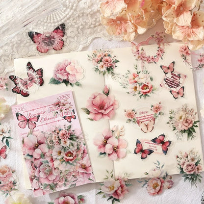 Vintage Floral Sticker Set – 20 Pieces
