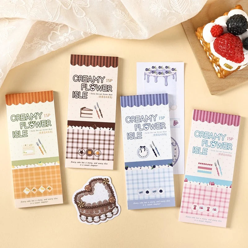 Creamy Flower Isle Die-Cut Sticker Book