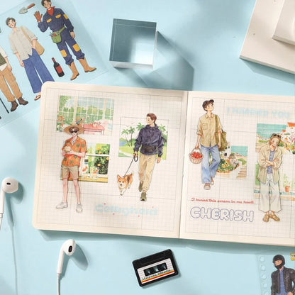 Flower Boy Character Sticker Book
