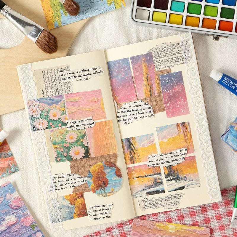 Brushstrokes Of Flowers Material Paper