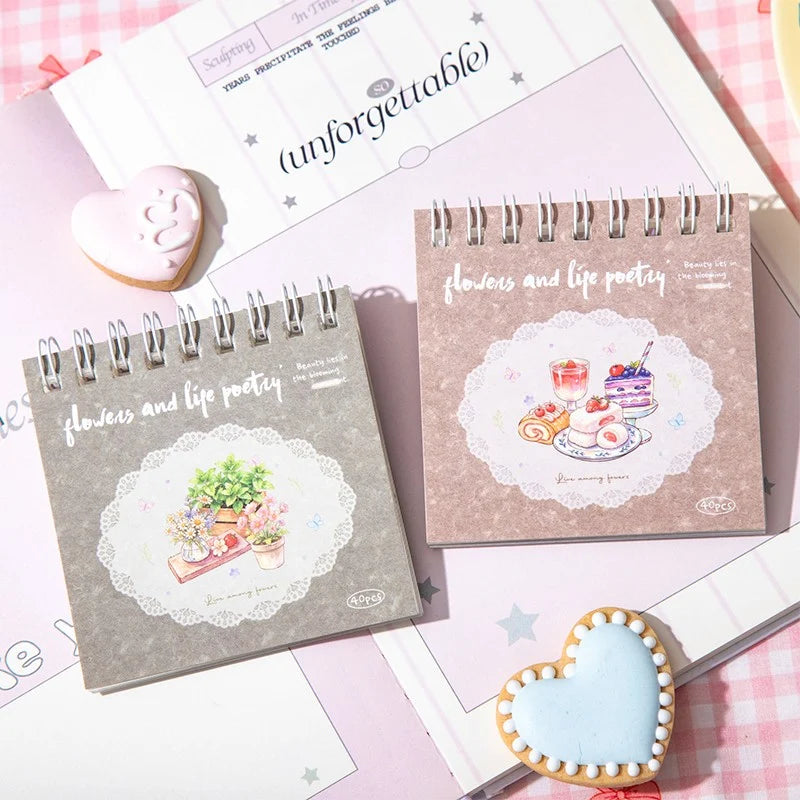 Flowers & Poetry of Life PET Coil Sticker Book
