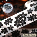 Black Sugar Flower Language Die-Cutting Washi Tape - Sample 100cm