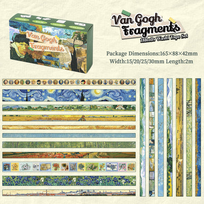 Van Gogh Fragment Series Washi Tape Set for journaling, scrapbooking and collage