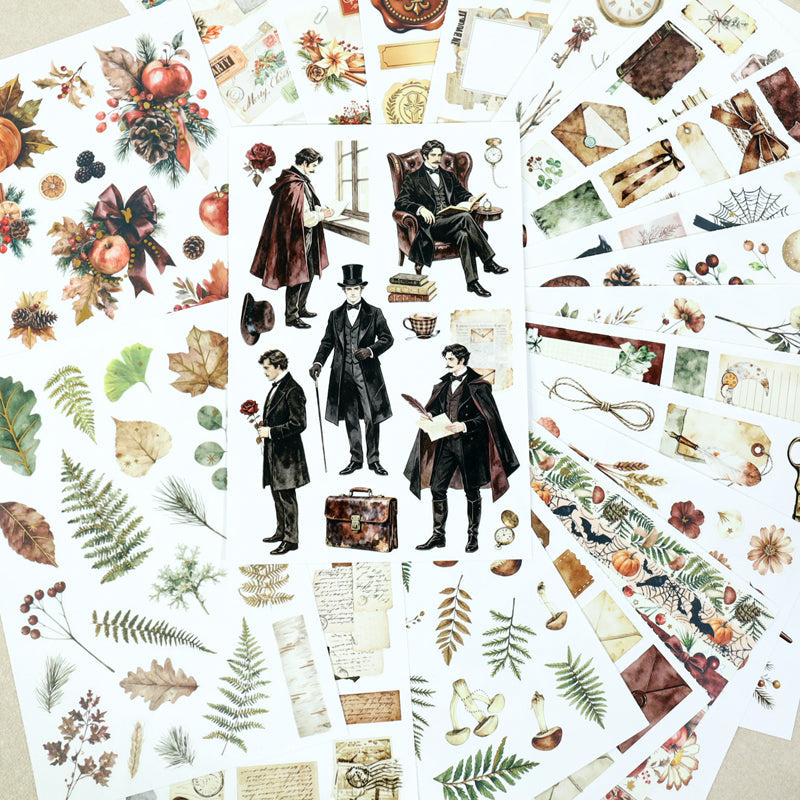 Autumn Memories Sticker Book featuring autumn, and book designs for journaling, scrapbooking and collage