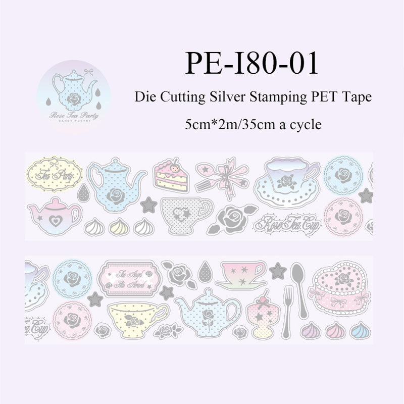 Cocoa Rose House Series Die Cutting Silver Stamping PET Tape