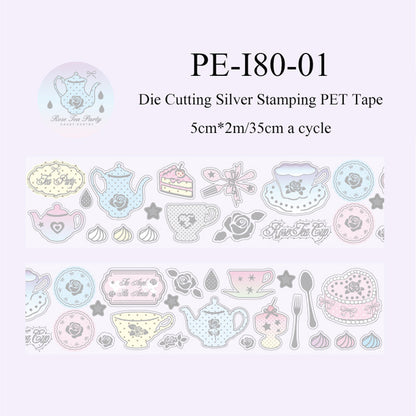 Cocoa Rose House Series Die Cutting Silver Stamping PET Tape