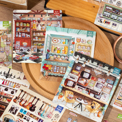 Tea Break Series 3D Sticker Book featuring tea, and book designs for journaling, scrapbooking and collage