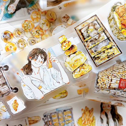 6cm*166cm Bread Girl Die Cutting Washi/PET/Fog PET Tape