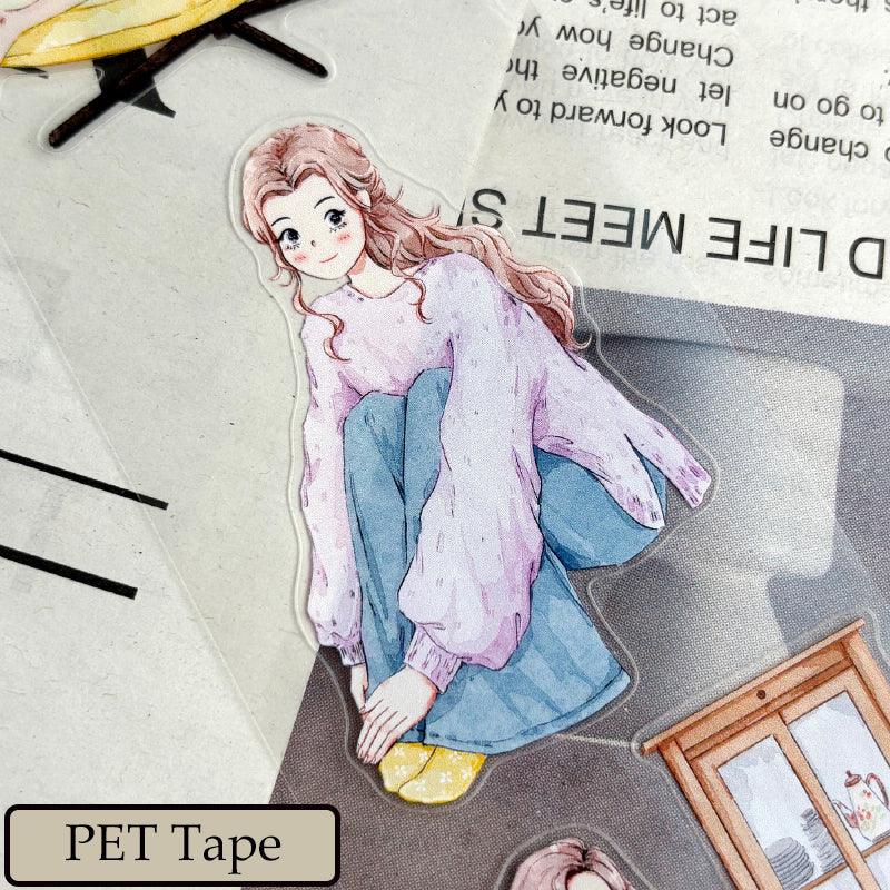 5.5cm*125cm Time At Home Die Cutting Washi/PET/Fog PET Tape