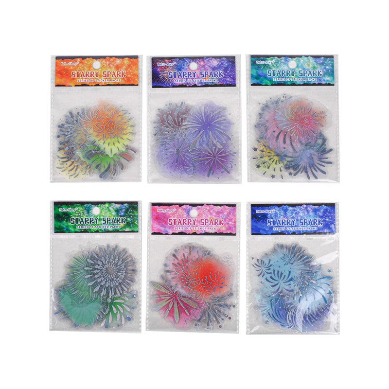 Starlit Night Fireworks Series Sticker featuring star designs for journaling, scrapbooking and collage