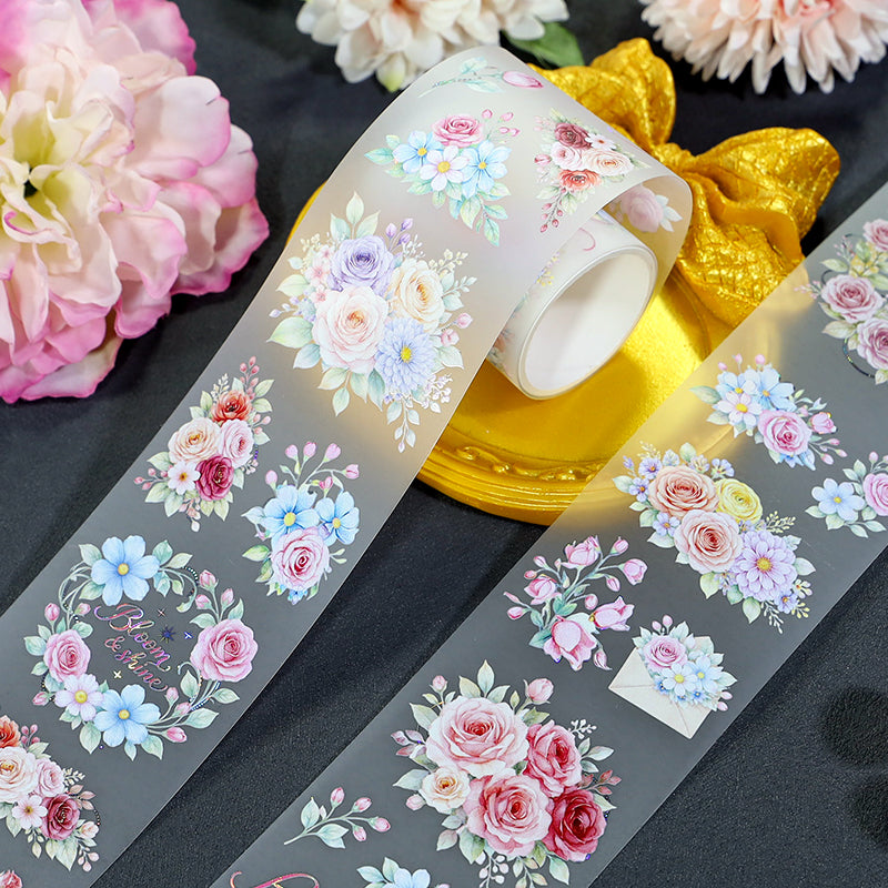 Flower Language Diary Shell Silver Fog PET Tape