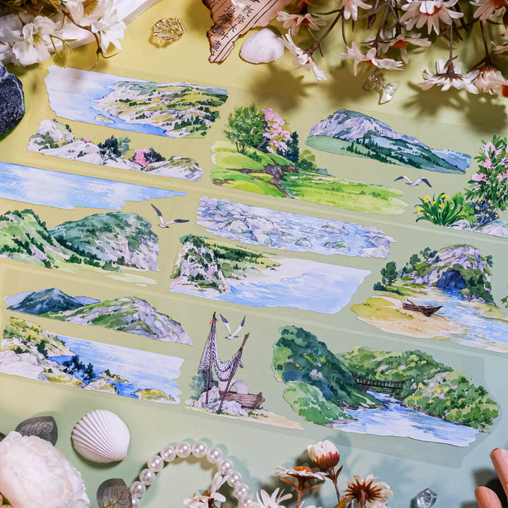 Whole Roll 7cm*5m By the lake PET Tape for journaling, scrapbooking and collage