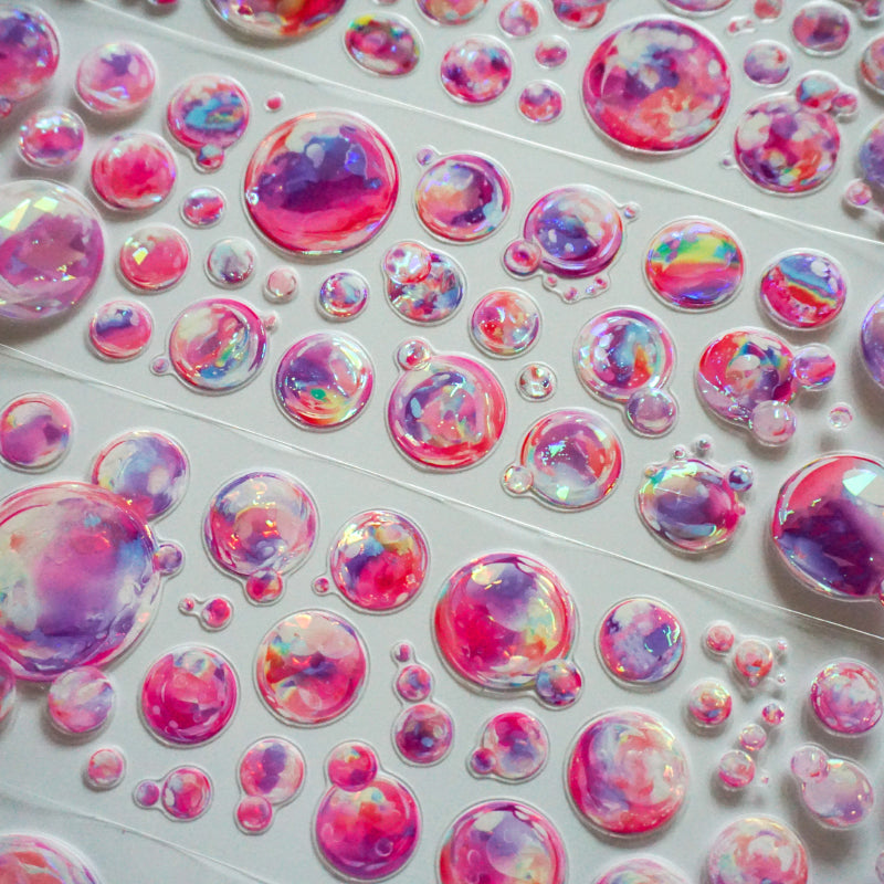 6cm*100cm Colorful Bubbles Die Cutting Shell Light PET Tape