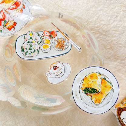 5cm*333cm Healing Cuisine Die Cutting Washi/PET/Fog PET Tape for journaling, scrapbooking and collage