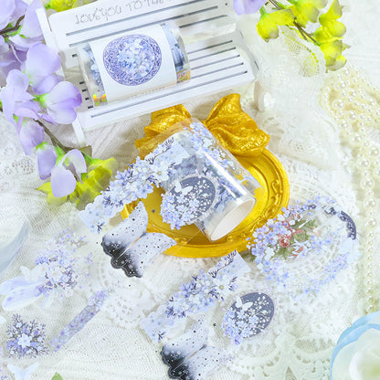Sheer Floral Frame PET Tape featuring floral designs for journaling, scrapbooking and collage