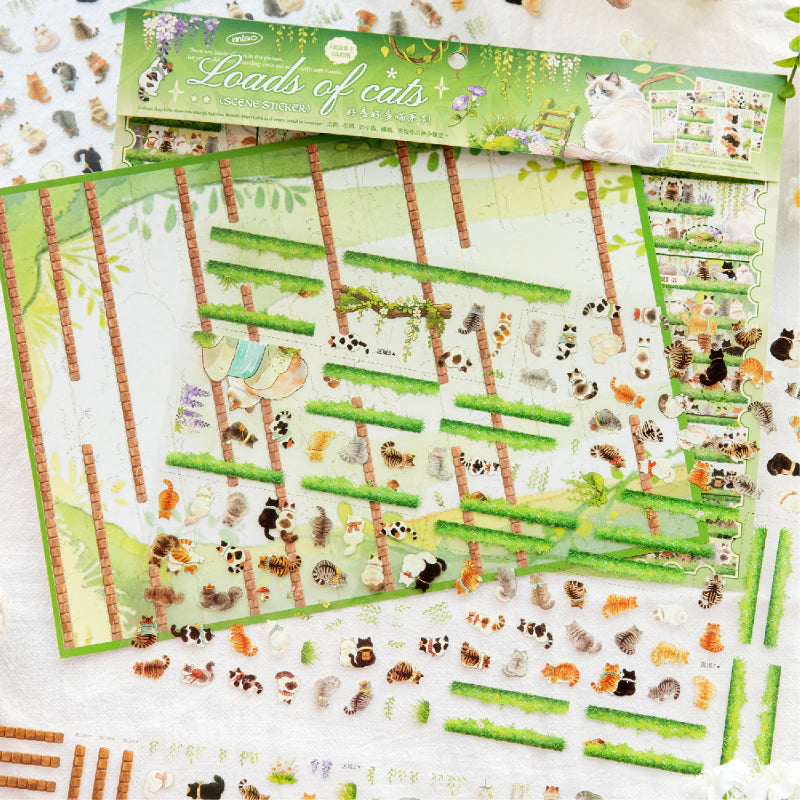 Cat Fantasy Adventure Series 3D Sticker featuring fantasy, and cat designs for journaling, scrapbooking and collage