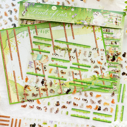 Cat Fantasy Adventure Series 3D Sticker featuring fantasy, and cat designs for journaling, scrapbooking and collage