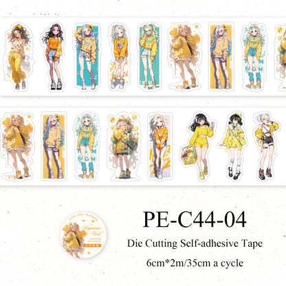 Dopamine girl Series Die Cutting Self-adhesive Tape