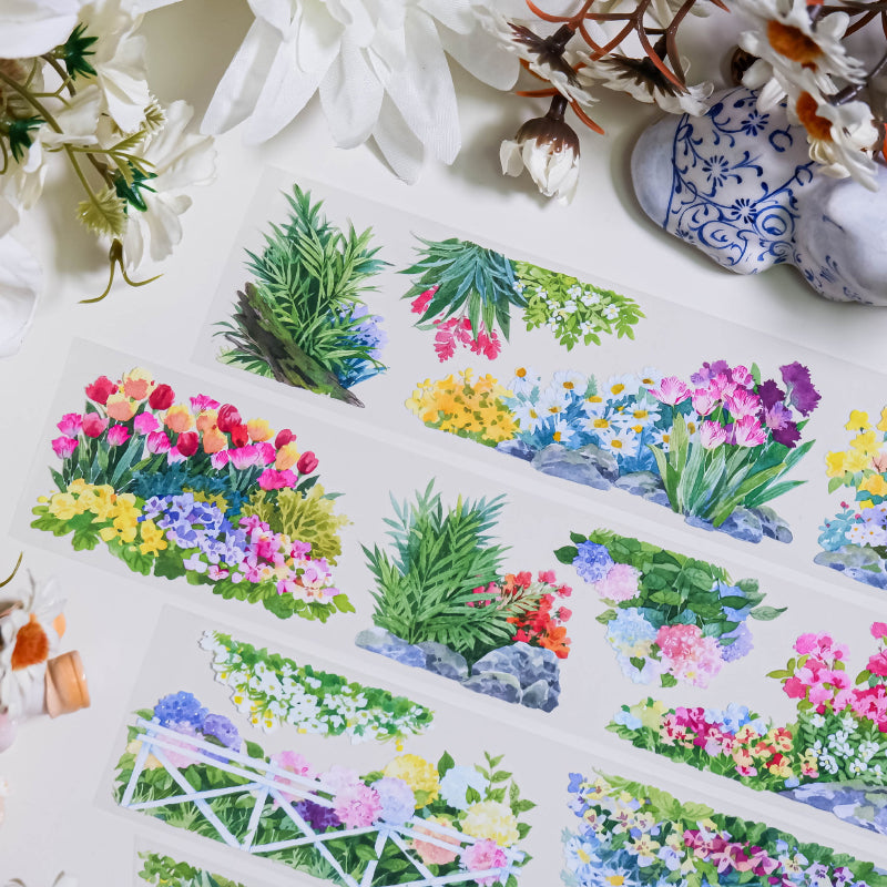 Whole Roll 5cm*5m Roadside Flower PET Tape featuring flower designs for journaling, scrapbooking and collage