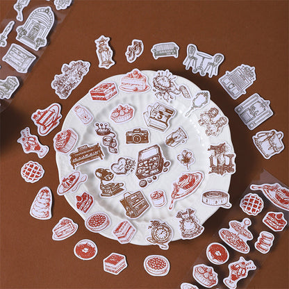 Antique Tea Chat series Die Cutting Writing Tape featuring tea designs for journaling, scrapbooking and collage