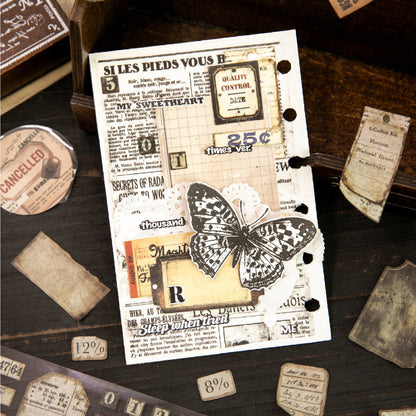 Retro Markings Series Die Cutting Washi Tape featuring retro designs for journaling, scrapbooking and collage