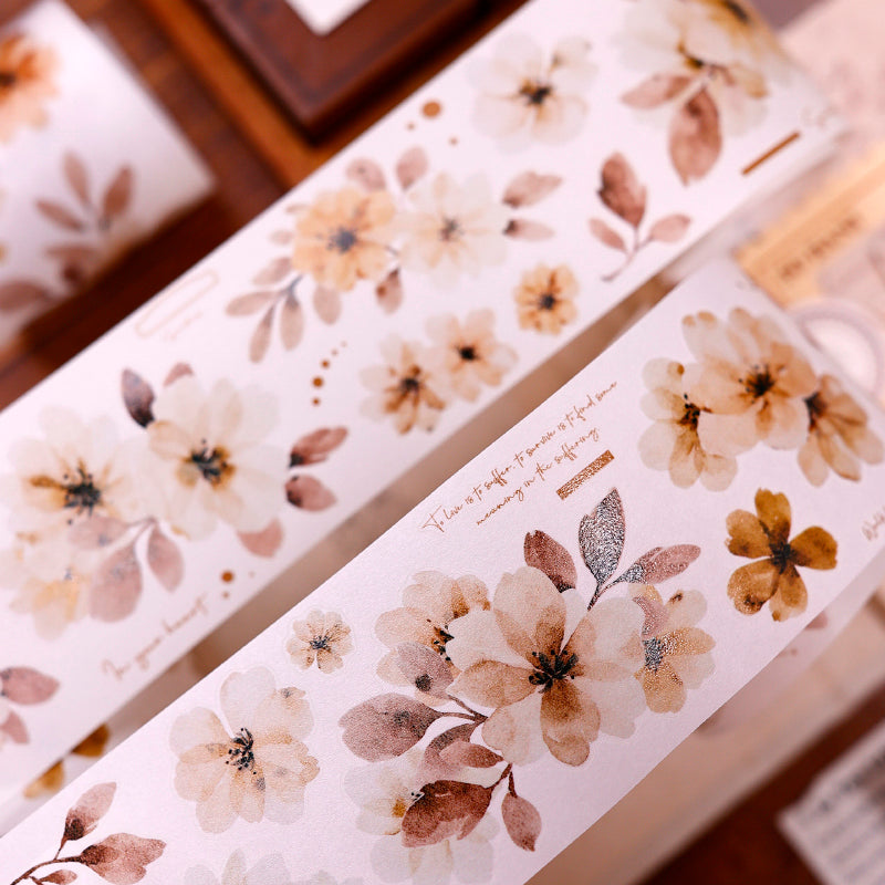 5.5cm*150cm Warm yellow branches Die Cutting Washi/PET Tape for journaling, scrapbooking and collage