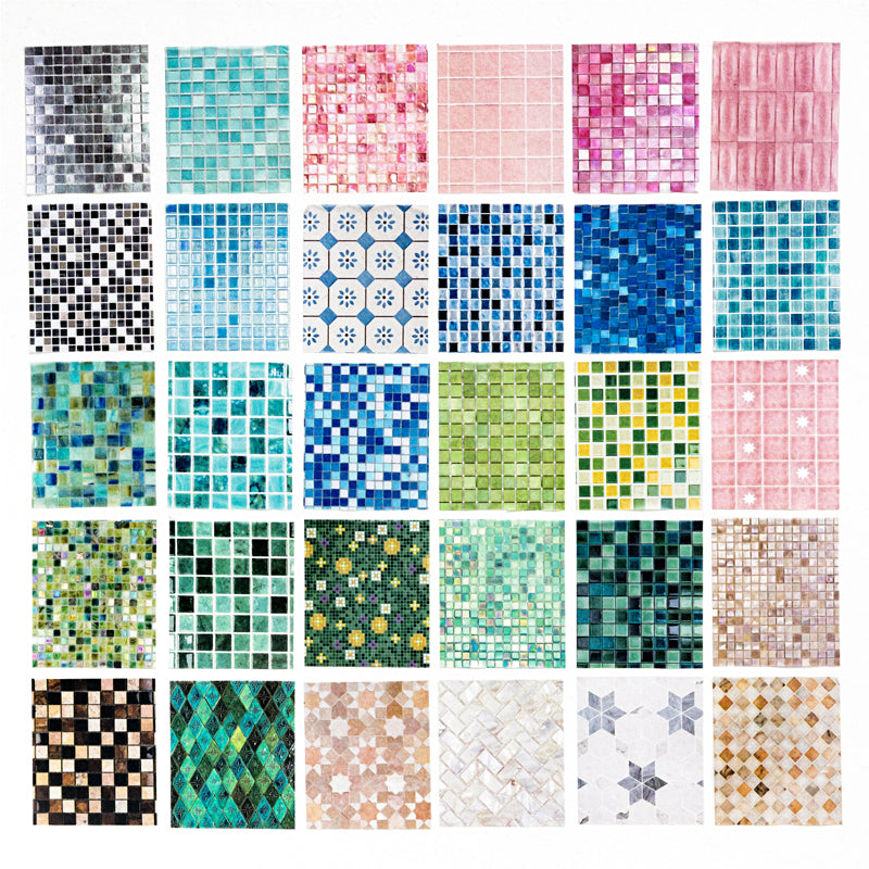 Lijiu Color Brick Series Washi Tape featuring color designs for journaling, scrapbooking and collage