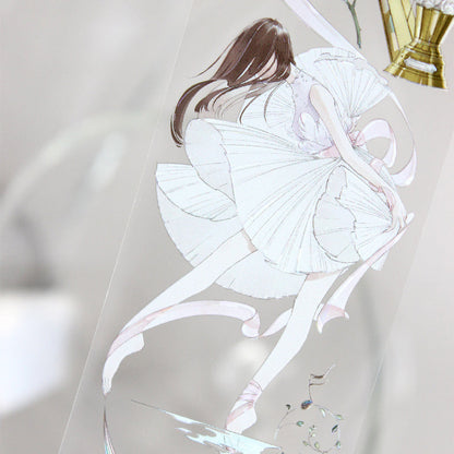 Whole Roll 4.8cm*10m Daydream Dance Glass Light PET Tape