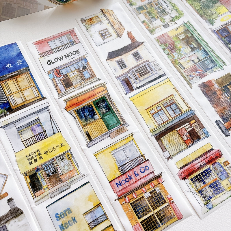 Whole Roll 7cm*5m Little House Die Cutting Washi/PET/Fog PET Tape