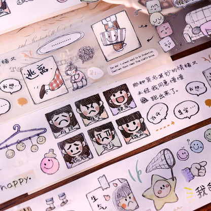 5cm*100cm Minor Emotions Die Cutting Washi/Fog PET Tape