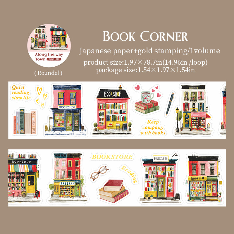 Towns Along The Way Series Die Cutting Gold Stamping Washi Tape