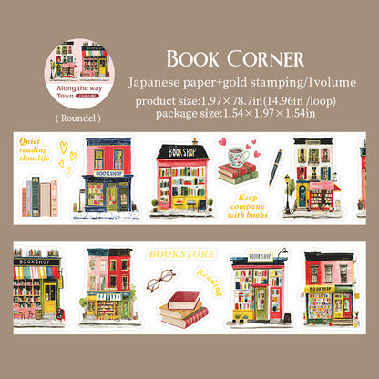 Towns Along The Way Series Die Cutting Gold Stamping Washi Tape