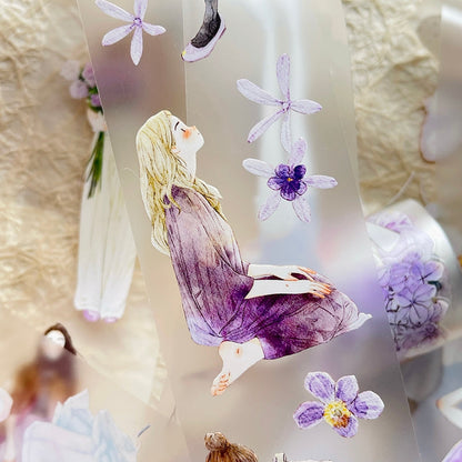 5cm*333cm Little purple Die Cutting Washi/PET/Fog PET Tape for journaling, scrapbooking and collage