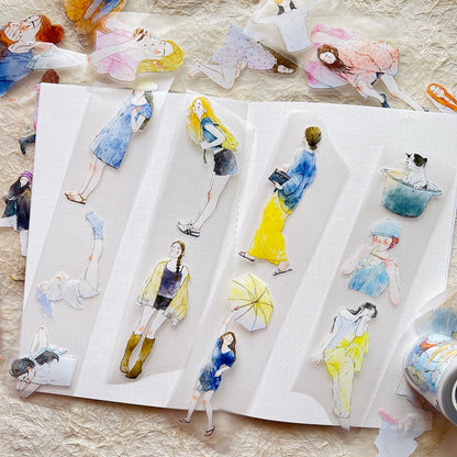 Whole Roll 5cm*10m Little happiness Die Cutting Washi/PET/Fog PET Tape for journaling, scrapbooking and collage