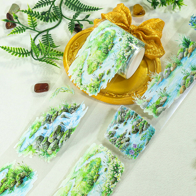 Stream Whispers Among The Rocks PET Tape for journaling, scrapbooking and collage