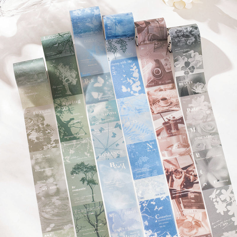 Halftone Light Shadow Series Sulfuric Acid Paper Tape featuring shadow, and light designs for journaling, scrapbooking and collage