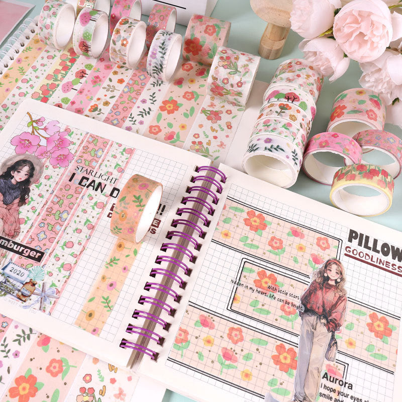 Spring Day Letter Washi Tape Set featuring spring, and letter designs for journaling, scrapbooking and collage
