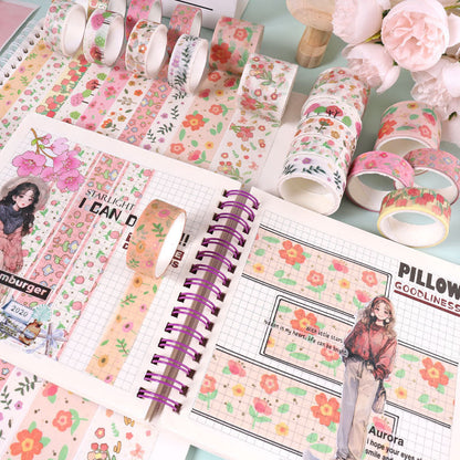 Spring Day Letter Washi Tape Set featuring spring, and letter designs for journaling, scrapbooking and collage
