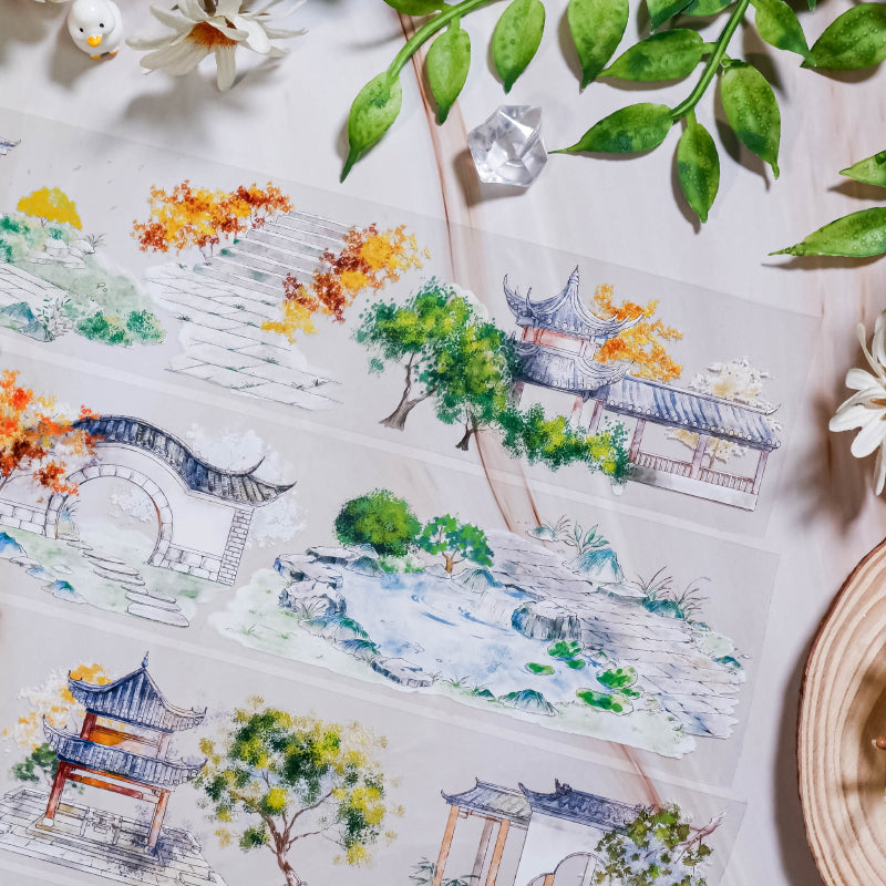 Whole Roll 5.5cm*5m Spring is in full bloom PET Tape featuring spring designs for journaling, scrapbooking and collage