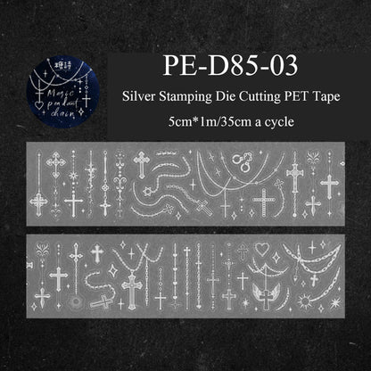 Chain Secret Series Silver Stamping Die Cutting PET Tape