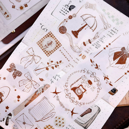 Whole Roll 5cm*5m Caramel Collection Die Cutting Washi/Fog PET Tape for journaling, scrapbooking and collage