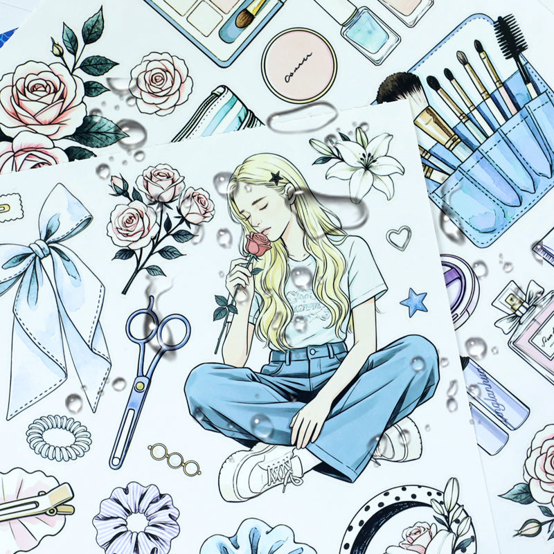 Beauty Diary Sticker Book featuring book designs for journaling, scrapbooking and collage