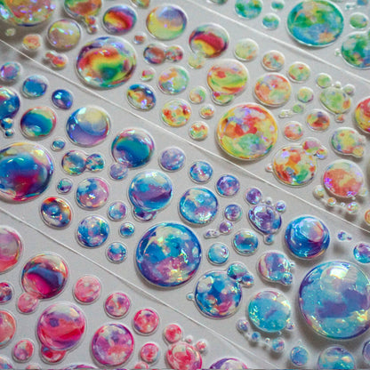 Whole Roll 6cm*5m Colorful Bubbles Die Cutting Shell Light PET Tape