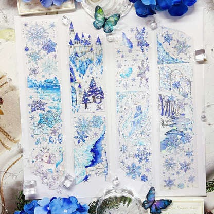 6cm*100cm Fingertip Ballet Shell Light PET Tape featuring light designs for journaling, scrapbooking and collage