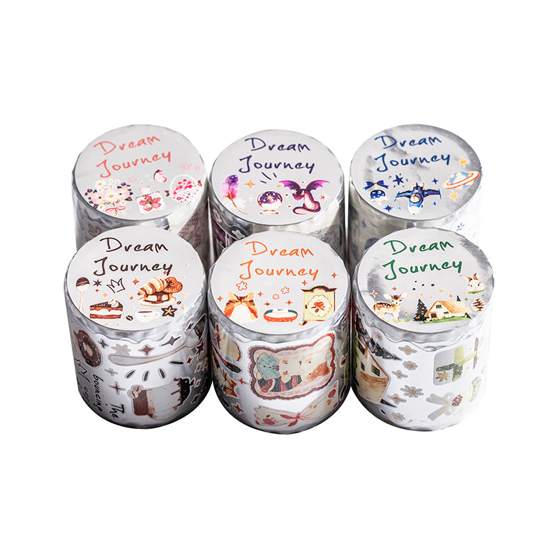 Dream Journey Series Aluminum Foil Paper Tape featuring dream designs for journaling, scrapbooking and collage