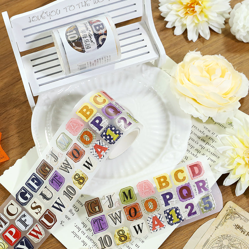 Alphabet Land Die Cutting Fog PET Tape for journaling, scrapbooking and collage